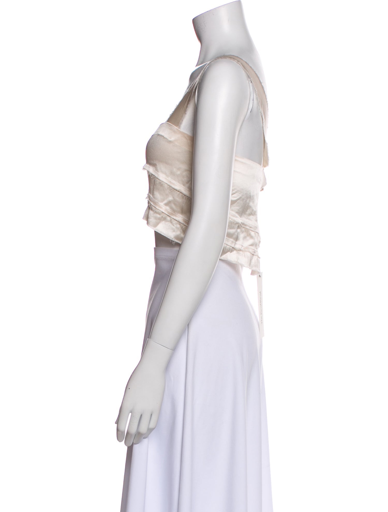 Nonchalant Square Neckline Sleeveless Crop Top