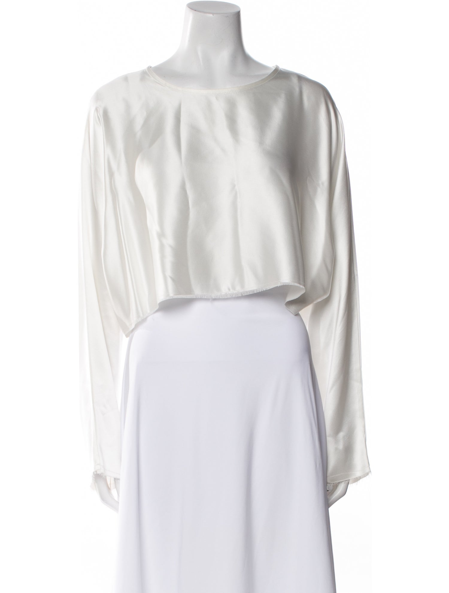 Nonchalant Bateau Neckline Long Sleeve Crop Top