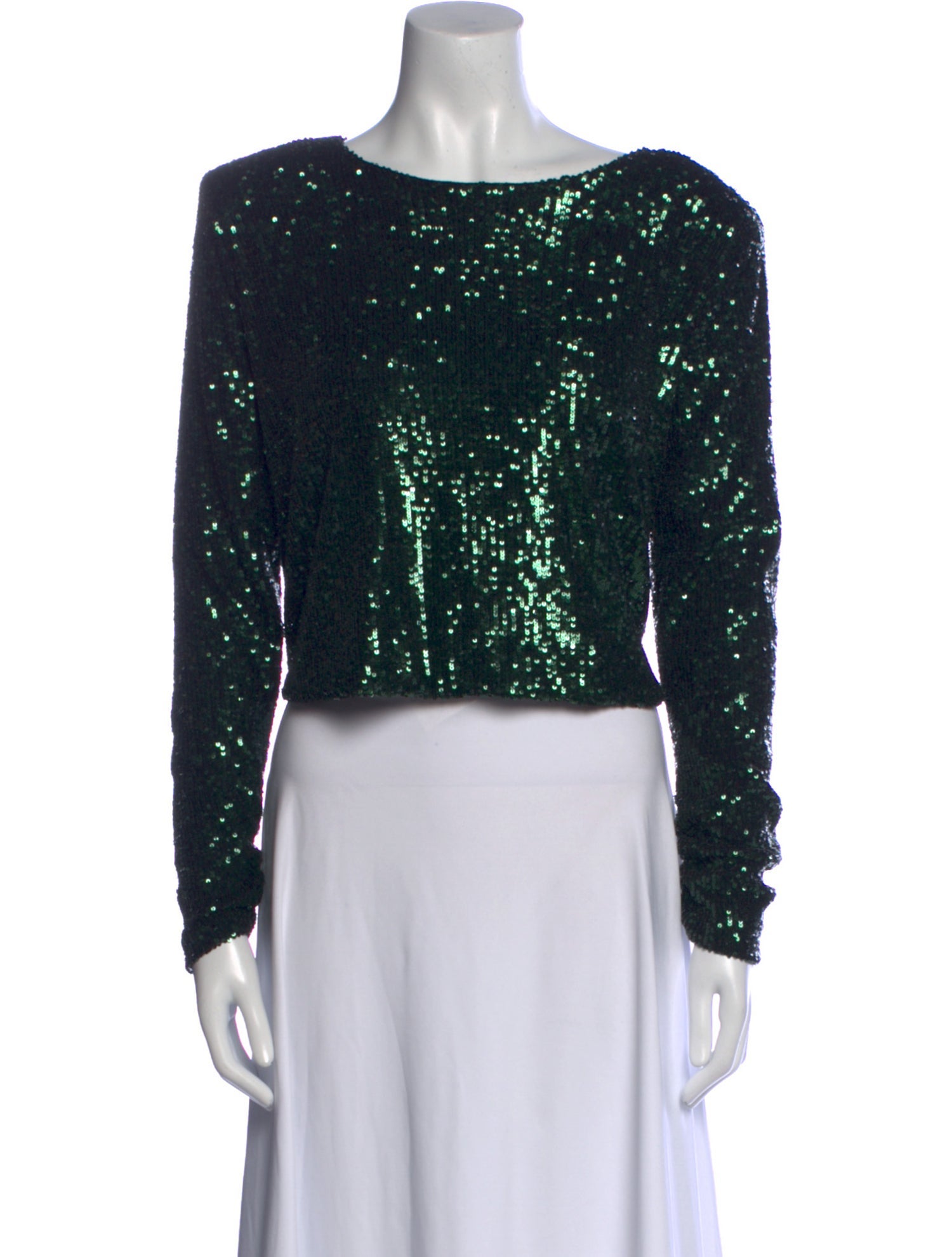 Nonchalant Bateau Neckline Long Sleeve Crop Top w/ Tags