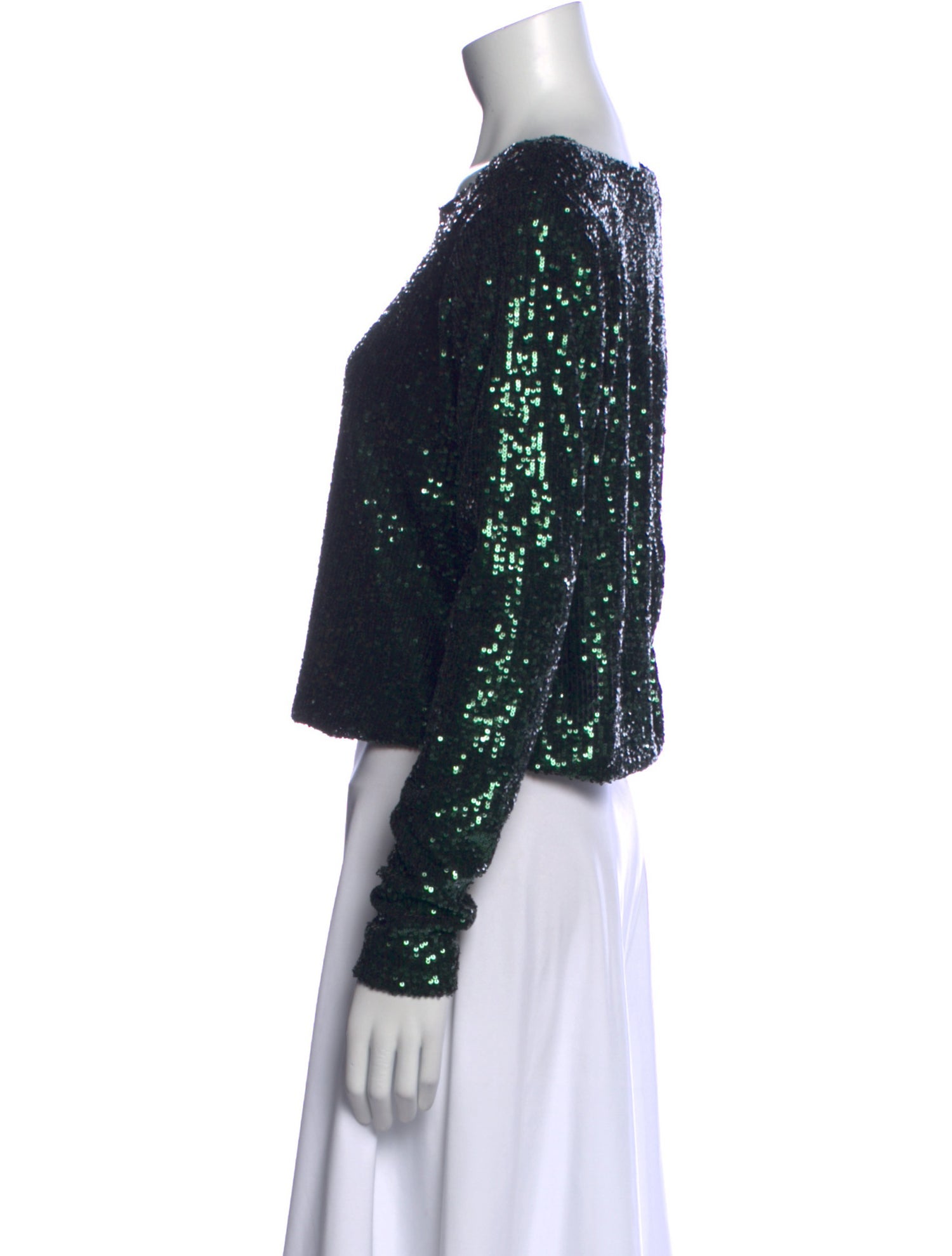 Nonchalant Bateau Neckline Long Sleeve Crop Top w/ Tags