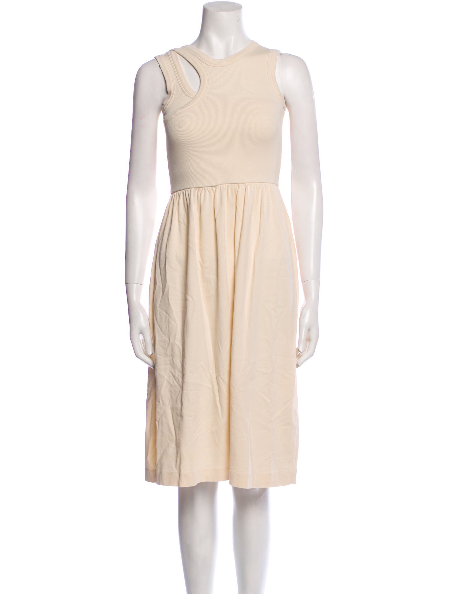 NINETY PERCENT Crew Neck Knee-Length Dress