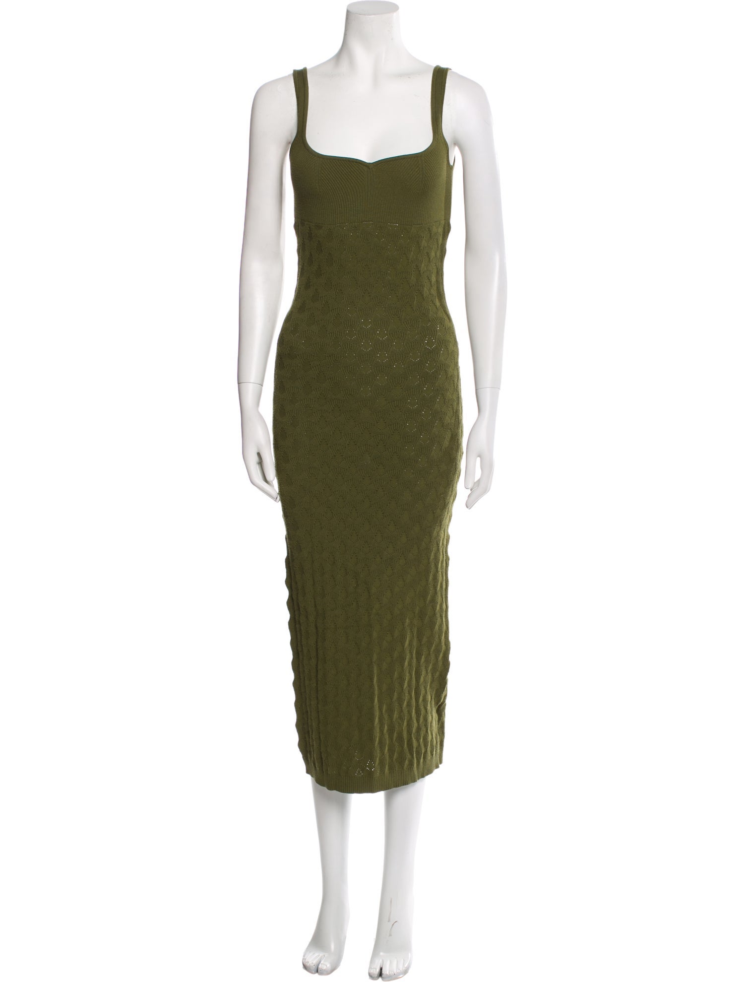 NINETY PERCENT Square Neckline Long Dress