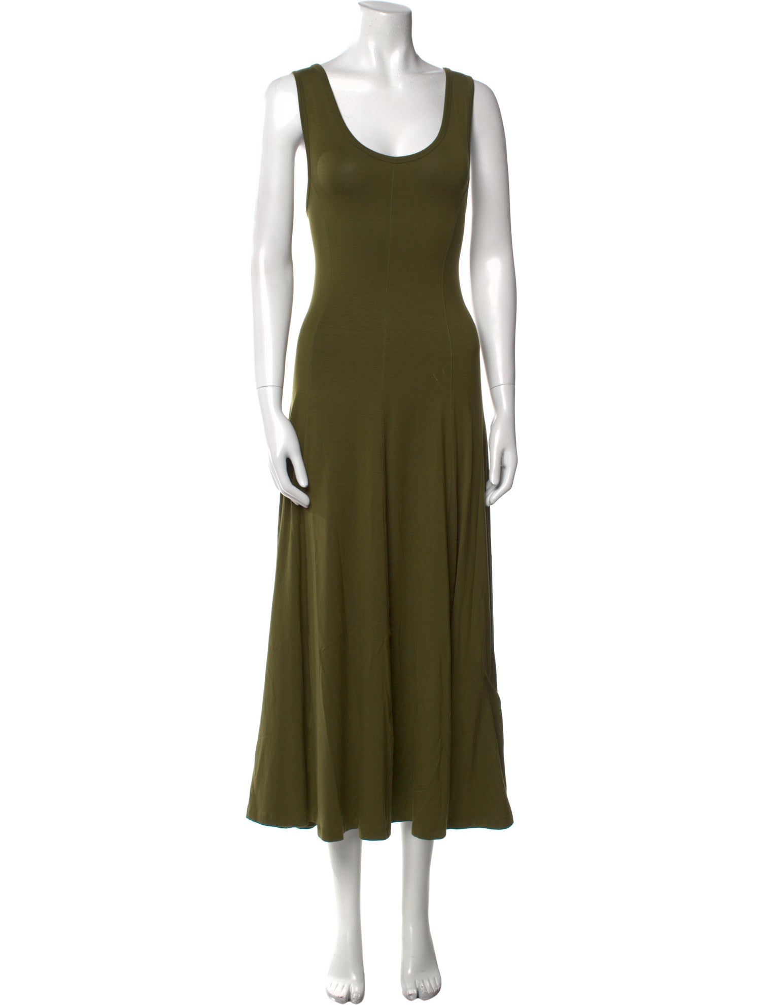 NINETY PERCENT Scoop Neck Long Dress