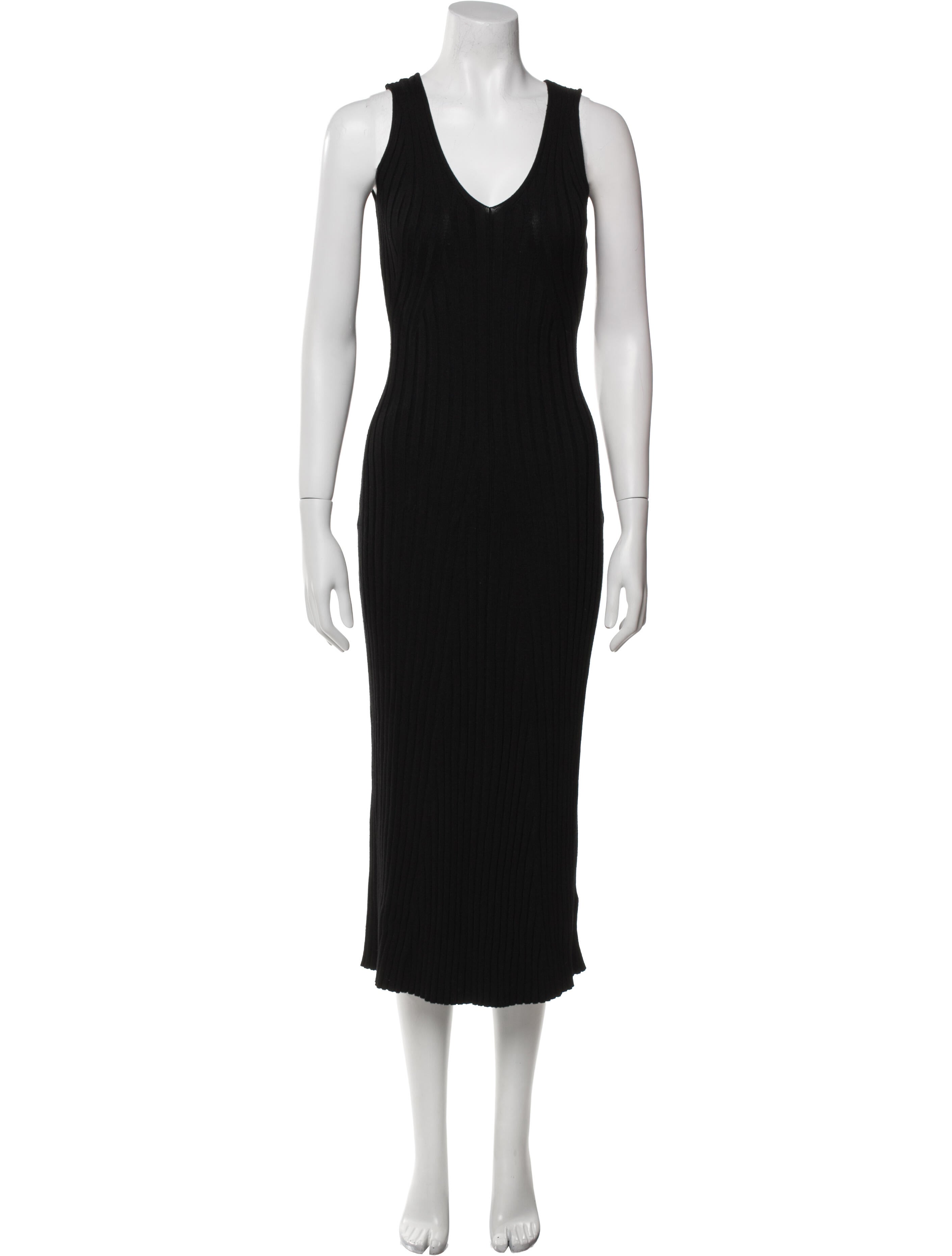 NINETY PERCENT V-Neck Midi Length Dress