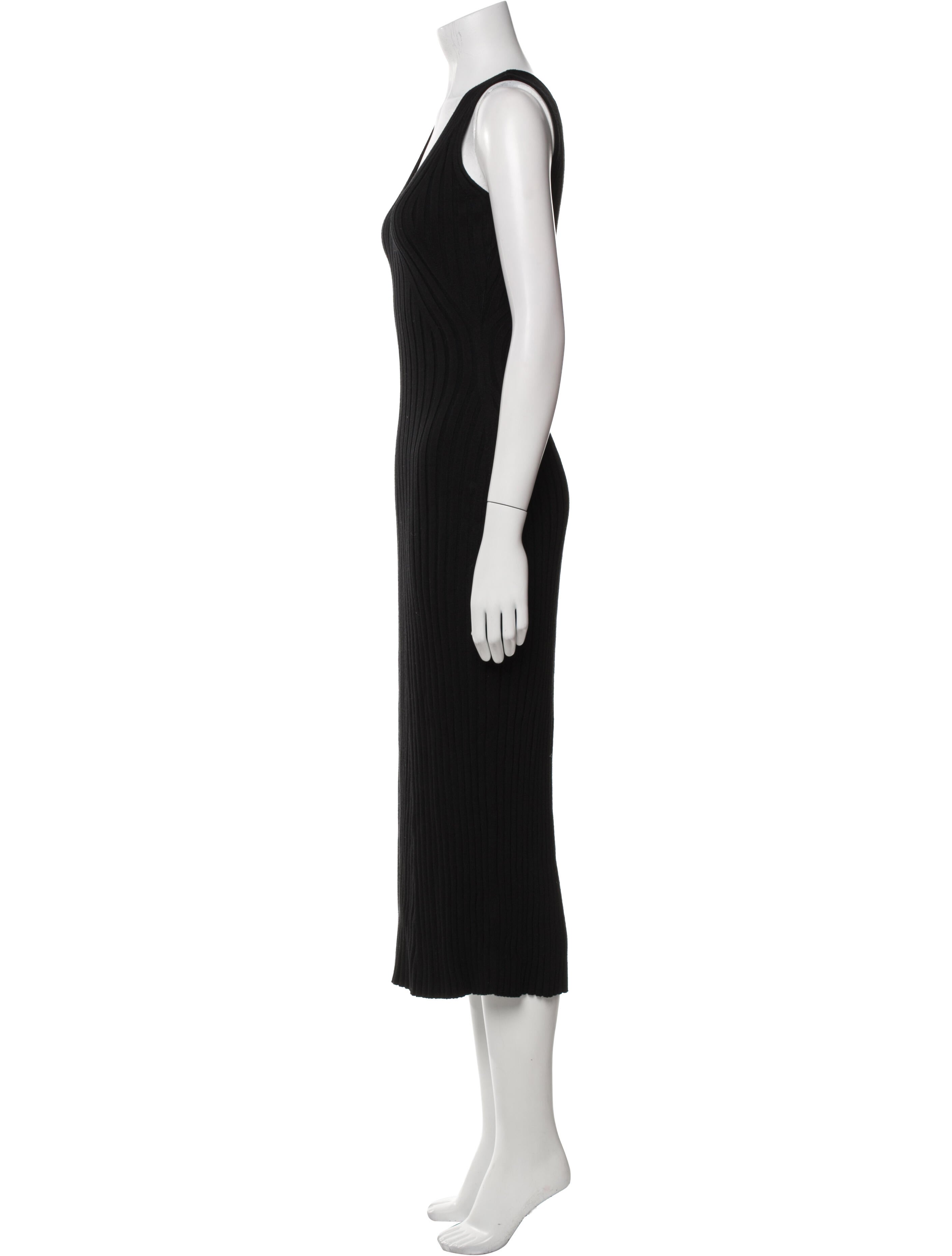NINETY PERCENT V-Neck Midi Length Dress