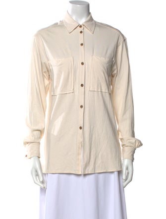 NINETY PERCENT Long Sleeve Button-Up Top