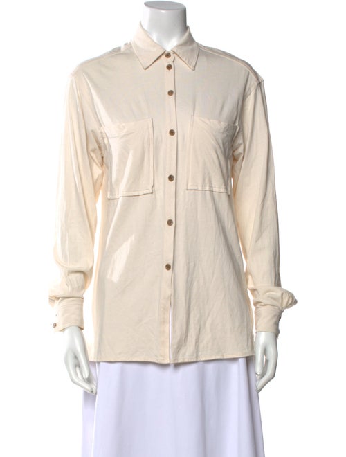 NINETY PERCENT Long Sleeve Button-Up Top