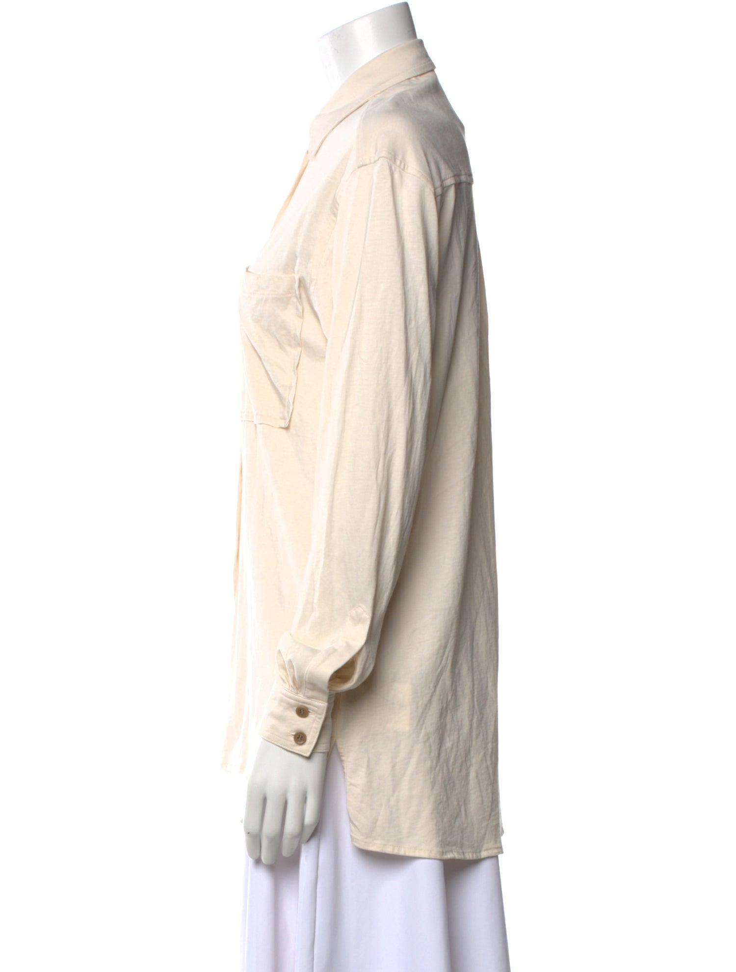 NINETY PERCENT Long Sleeve Button-Up Top