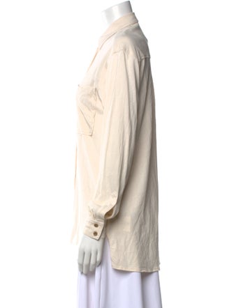 NINETY PERCENT Long Sleeve Button-Up Top