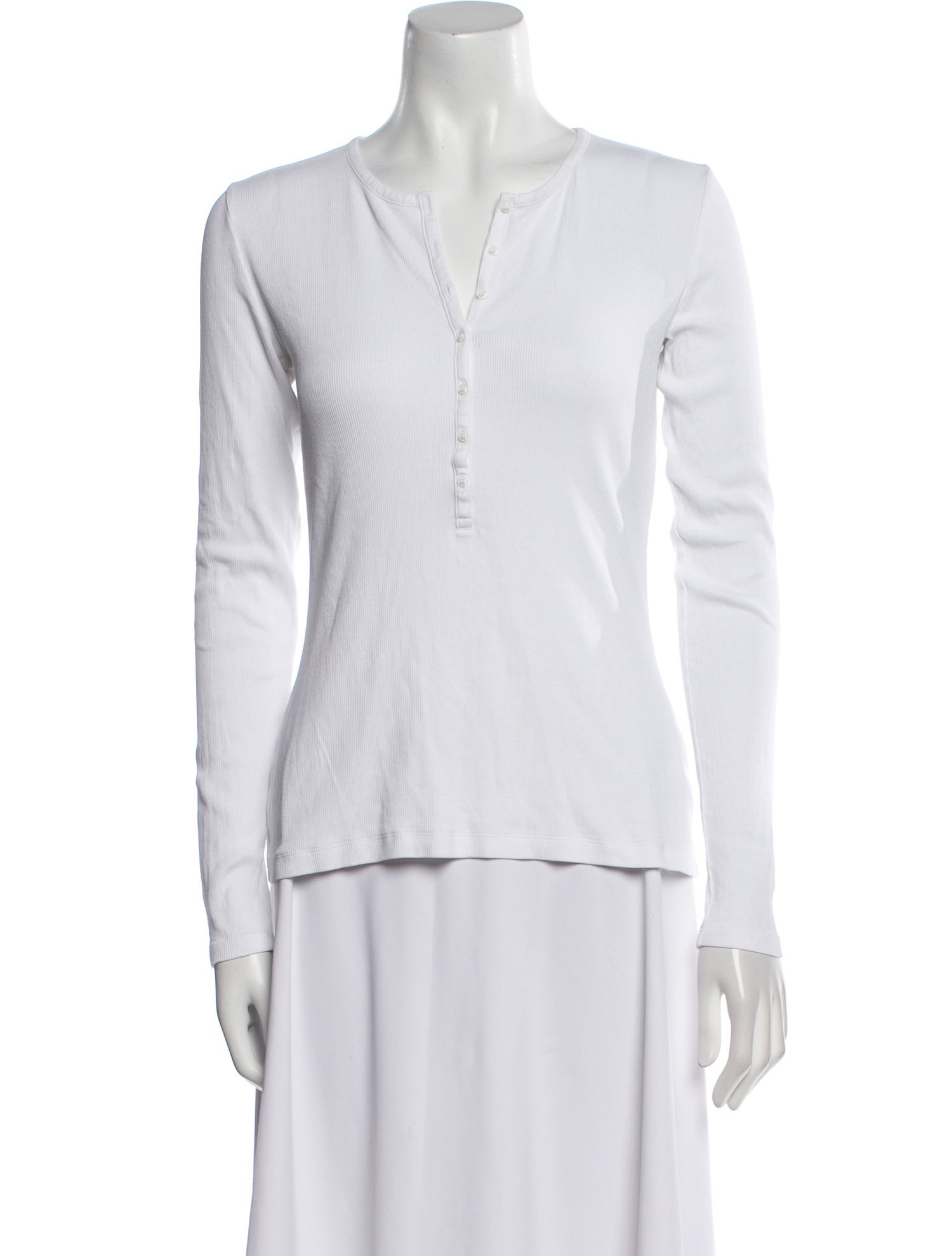 NINETY PERCENT V-Neck Long Sleeve Polo