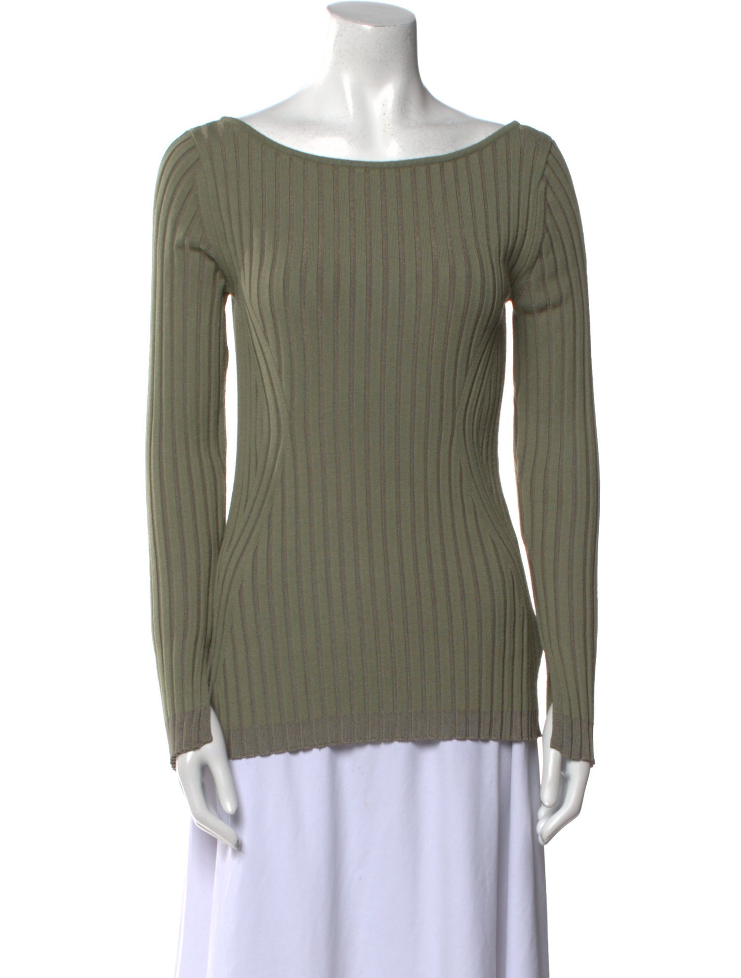 NINETY PERCENT Scoop Neck Long Sleeve Top