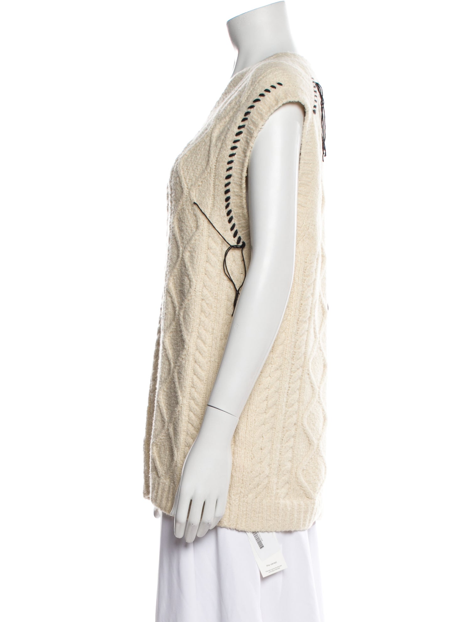 NINETY PERCENT Patterned V-Neck Sweater