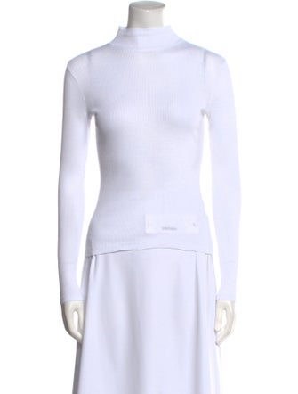 NINETY PERCENT Mock Neck Long Sleeve Top