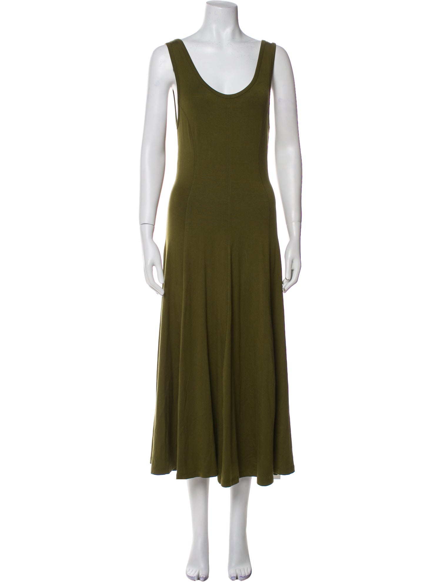 NINETY PERCENT Scoop Neck Long Dress