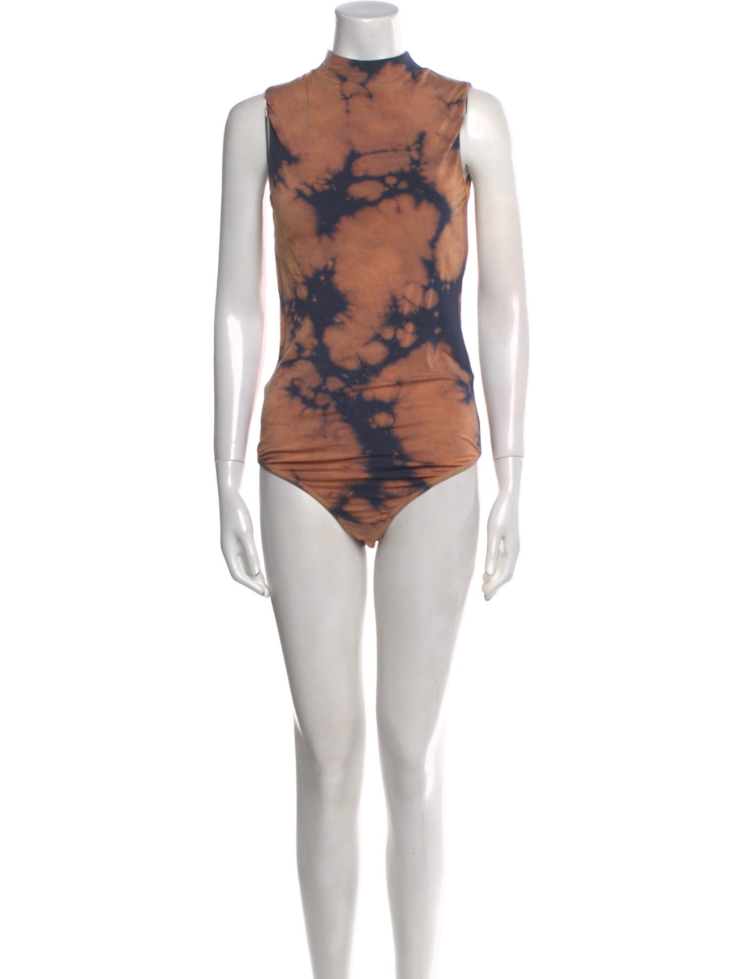 NINETY PERCENT Floral Print Mock Neck Bodysuit