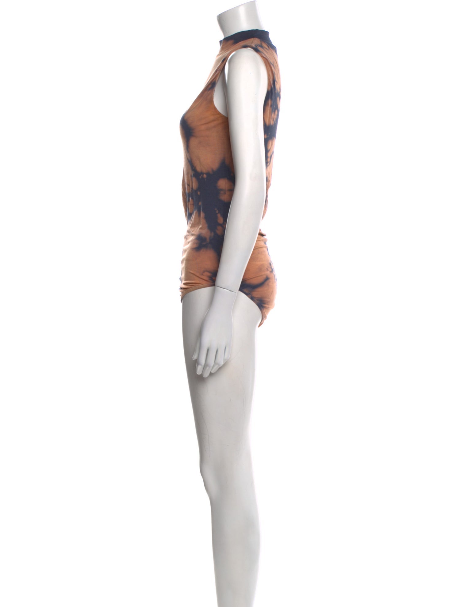 NINETY PERCENT Floral Print Mock Neck Bodysuit