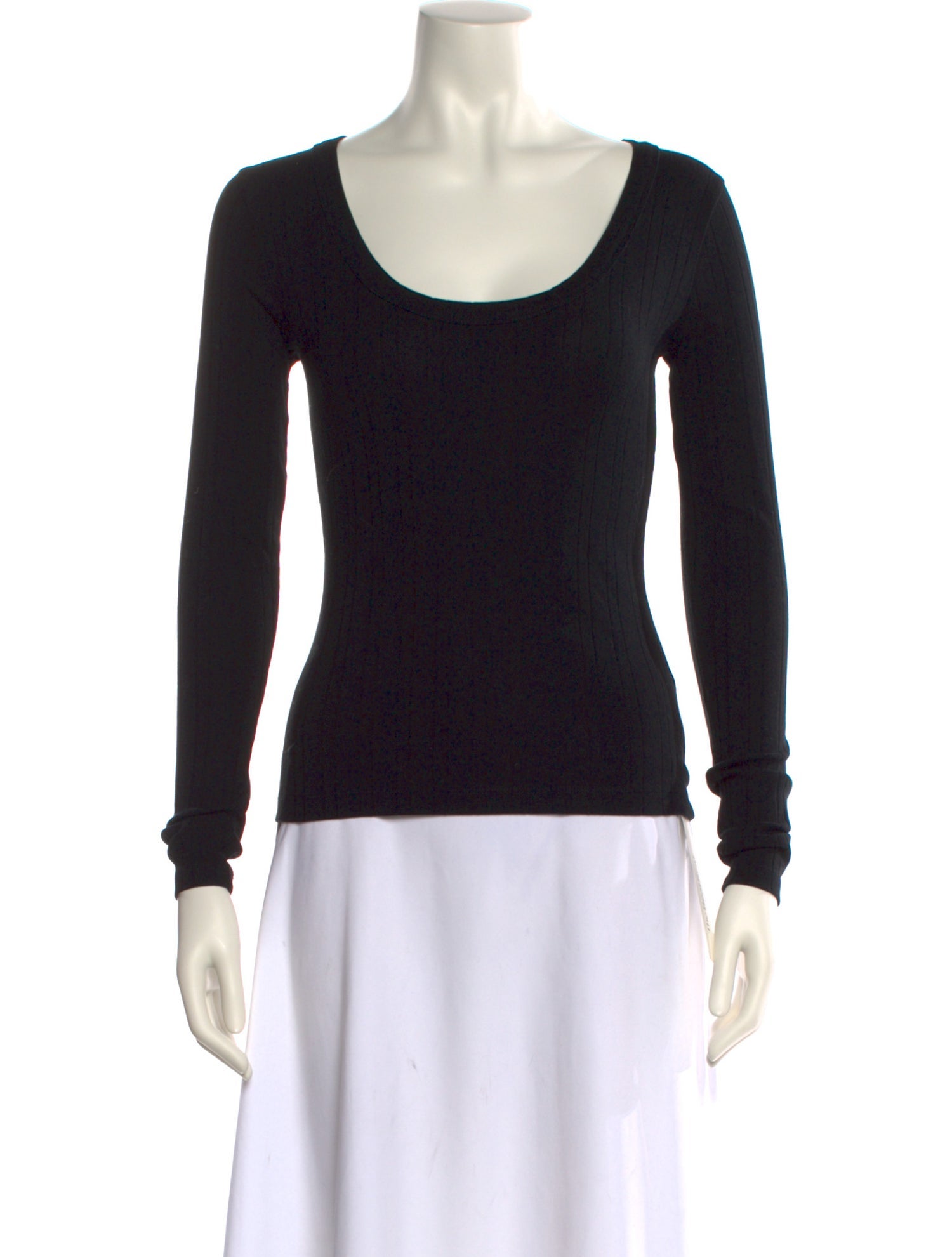 NINETY PERCENT Scoop Neck Long Sleeve Top