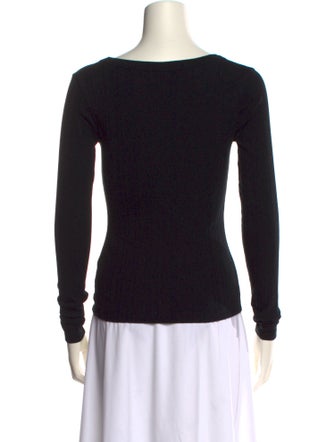 NINETY PERCENT Scoop Neck Long Sleeve Top