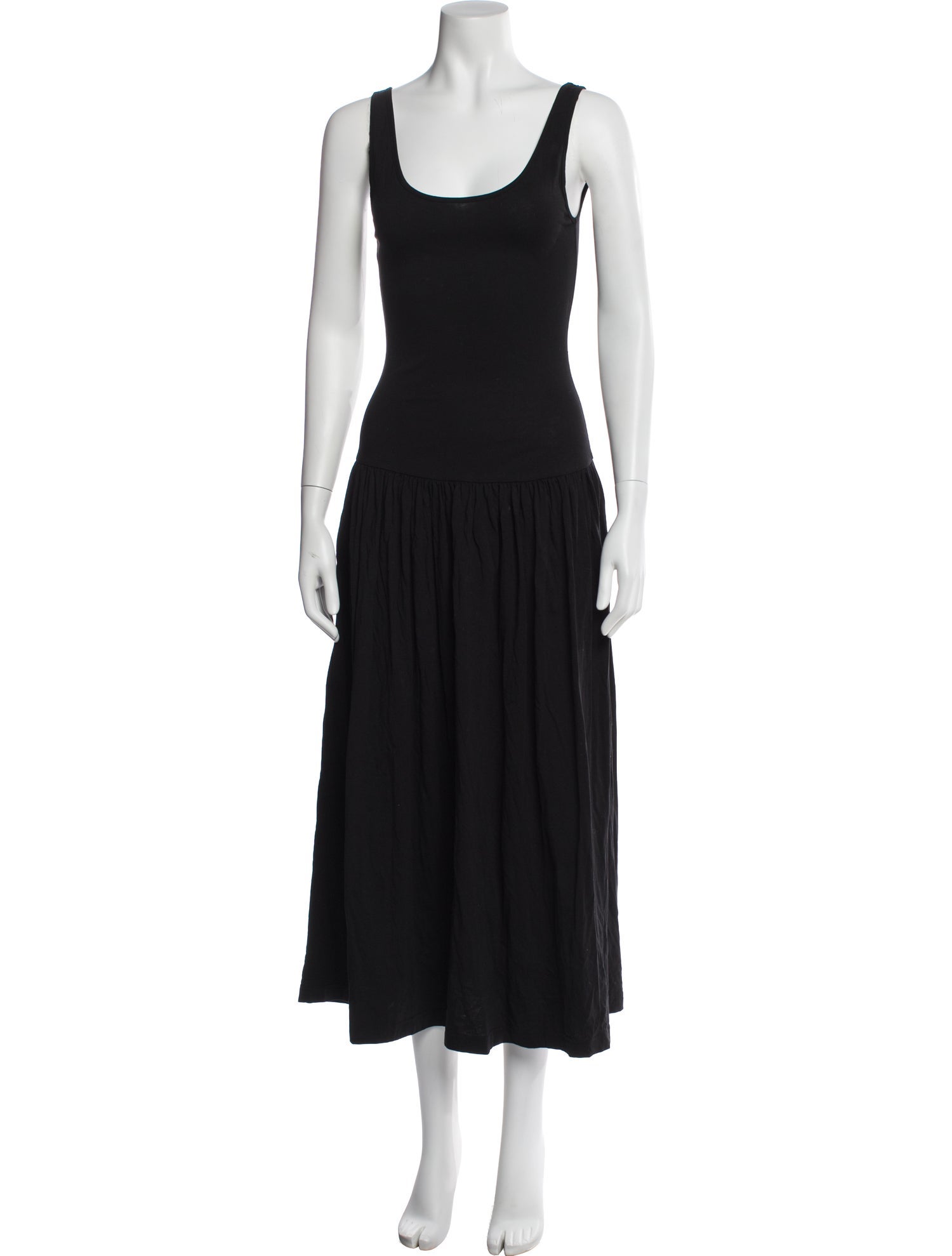 NINETY PERCENT Scoop Neck Long Dress