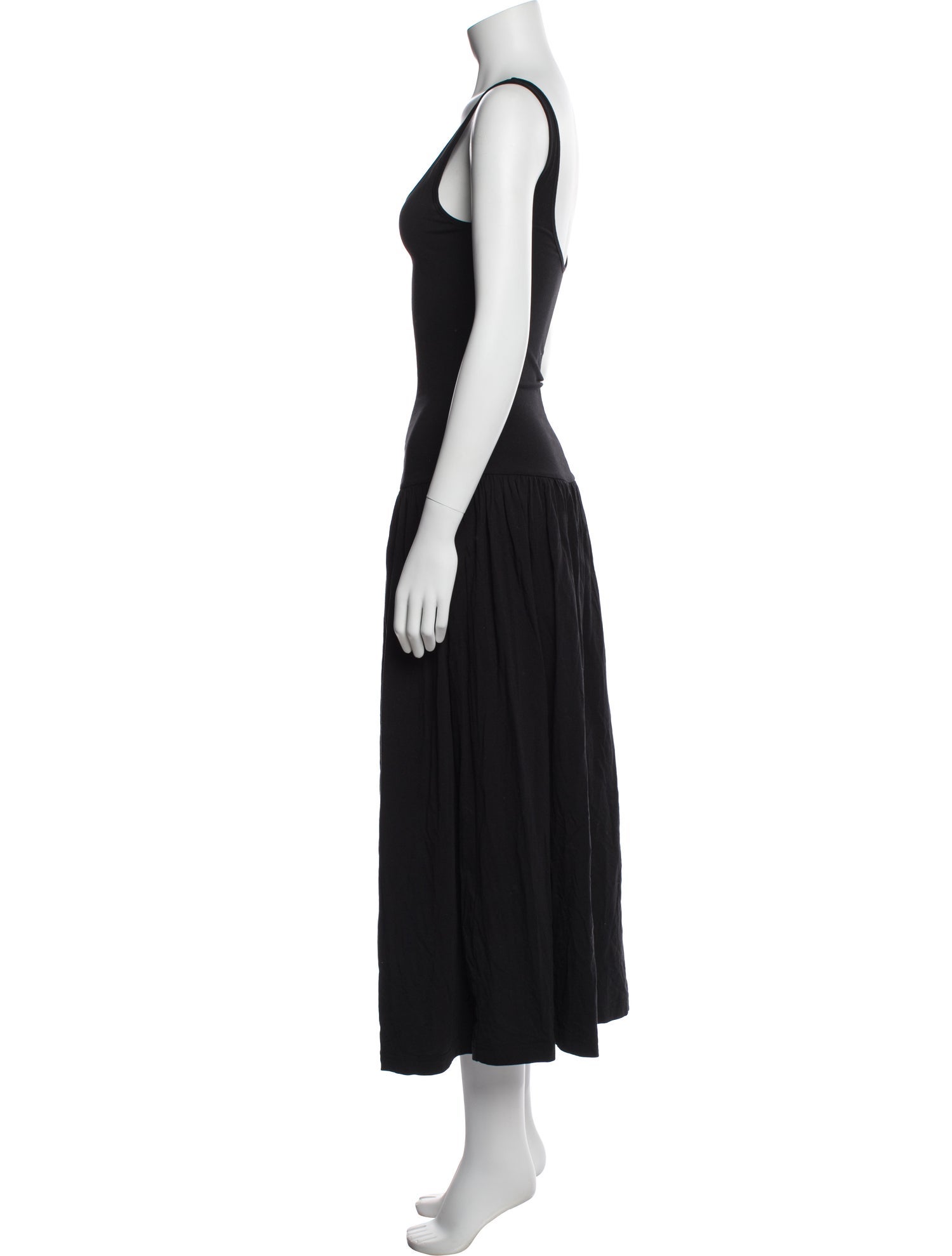NINETY PERCENT Scoop Neck Long Dress