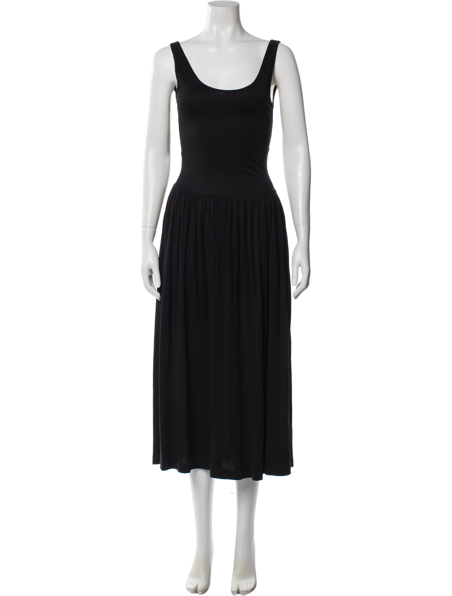 NINETY PERCENT Scoop Neck Long Dress