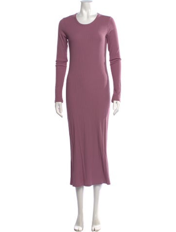 Pre-owned Ninety Percent Crew Neck Long Dress In Purple