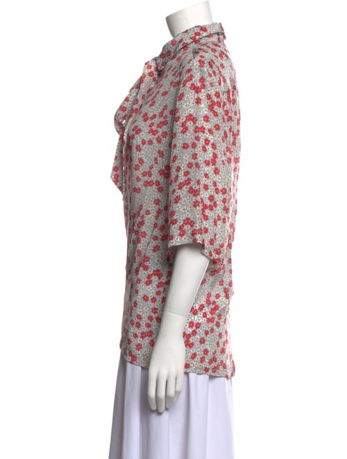 Nuè Floral Print Three-Quarter Sleeve Button-Up Top