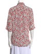 Nuè Floral Print Three-Quarter Sleeve Button-Up Top