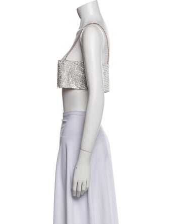 Nuè Square Neckline Sleeveless Crop Top