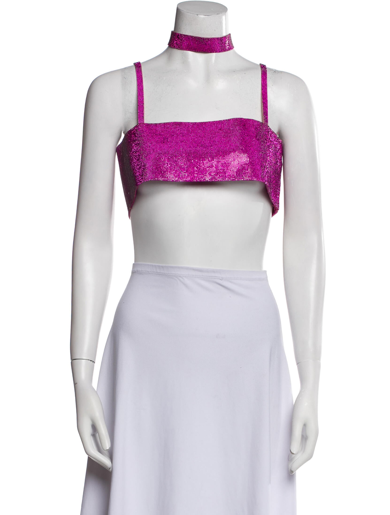 Nuè Square Neckline Sleeveless Crop Top