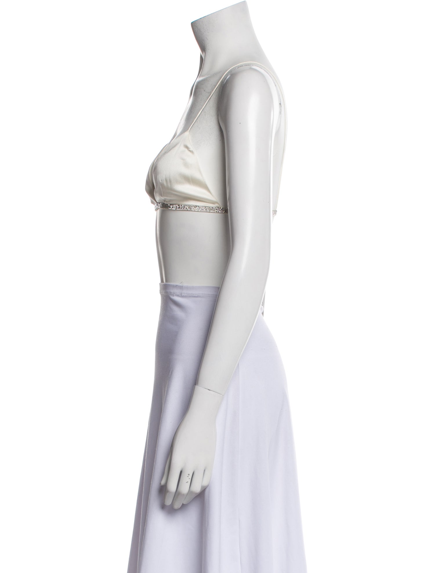 Nuè Sequin V-Neck Crop Top