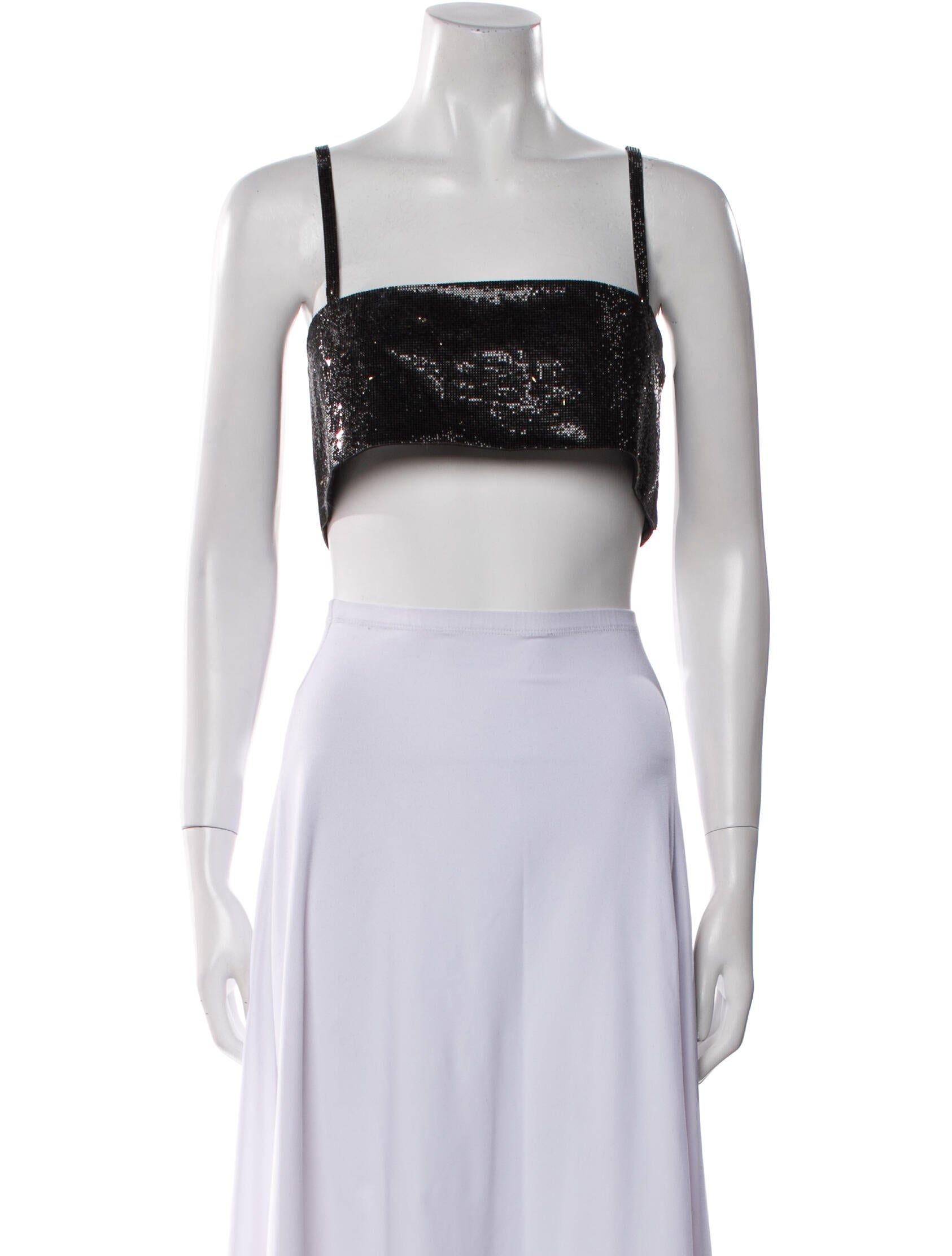 Nuè Square Neckline Sleeveless Crop Top