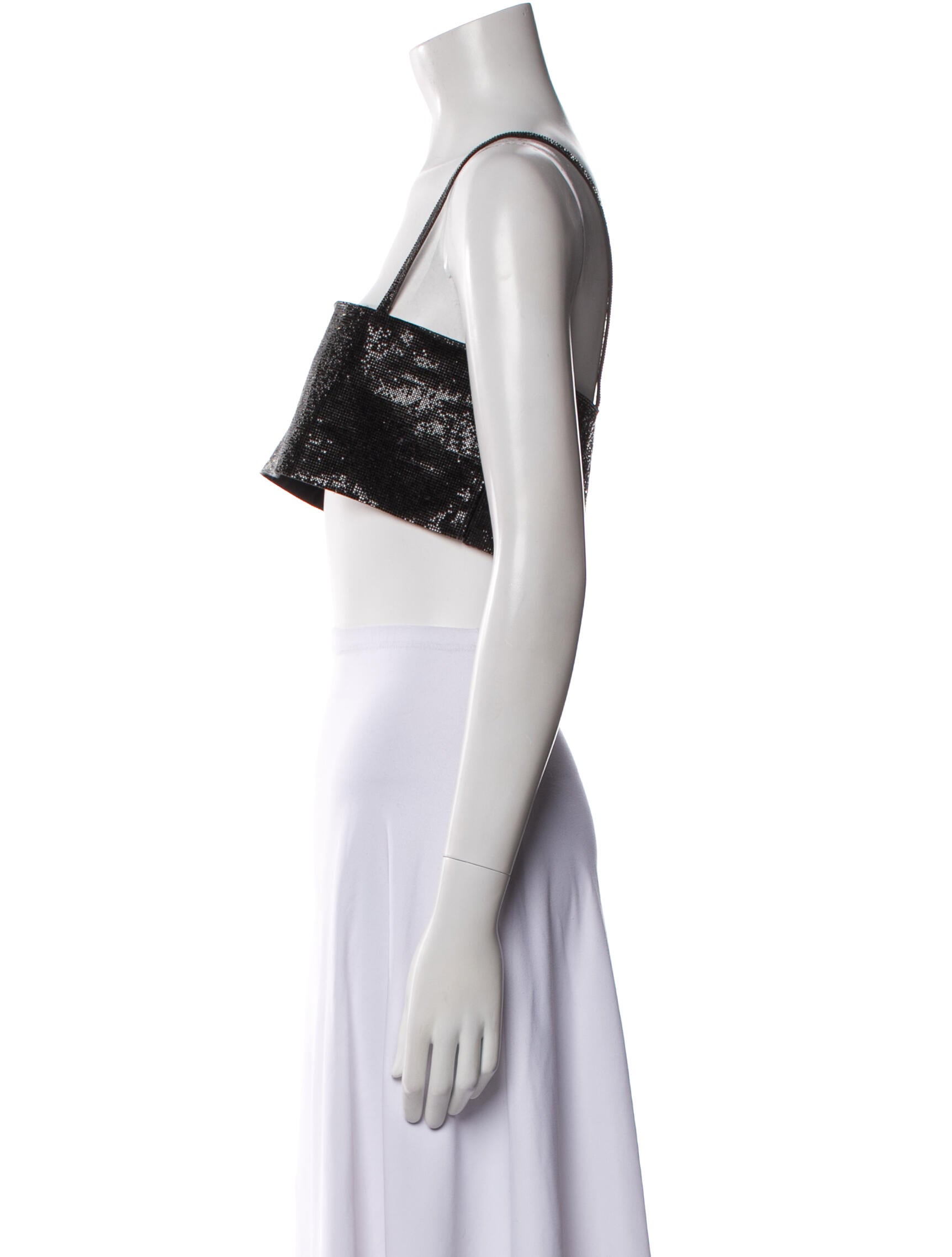 Nuè Square Neckline Sleeveless Crop Top