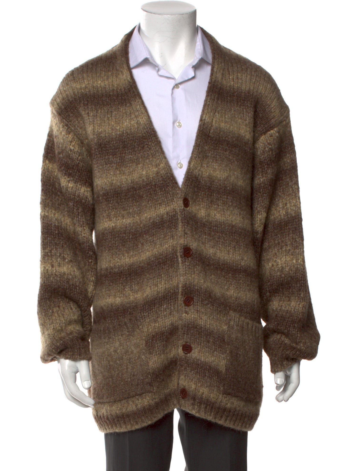 Nudie Jeans Co Striped V-Neck Cardigan