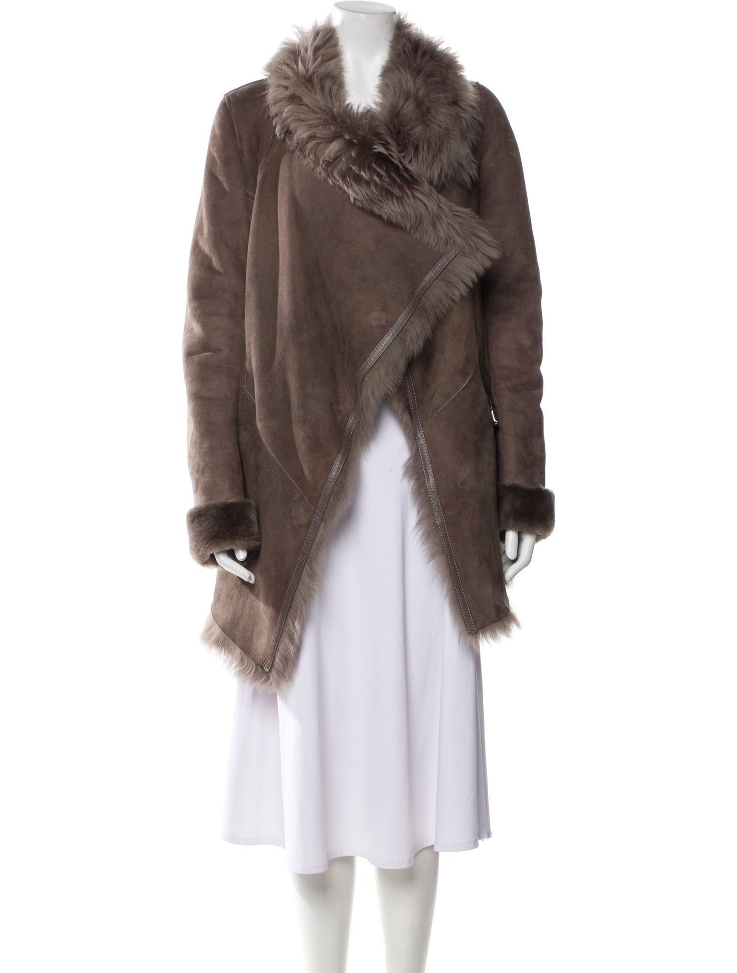 Natacha & Vanessa Leather Faux Fur Coat