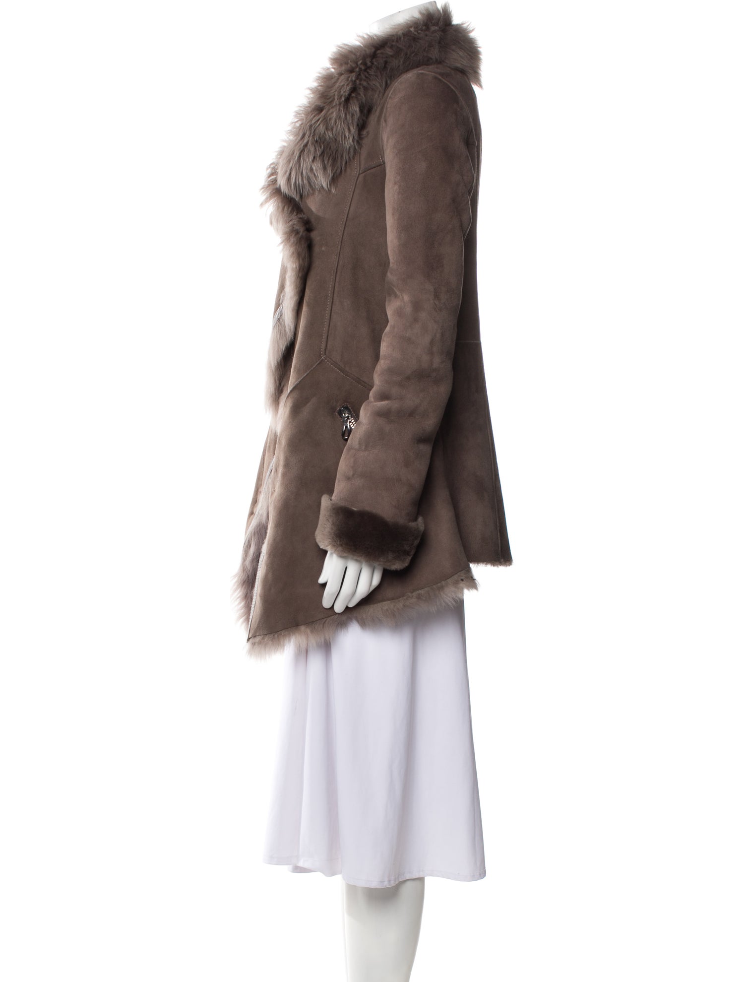 Natacha & Vanessa Leather Faux Fur Coat