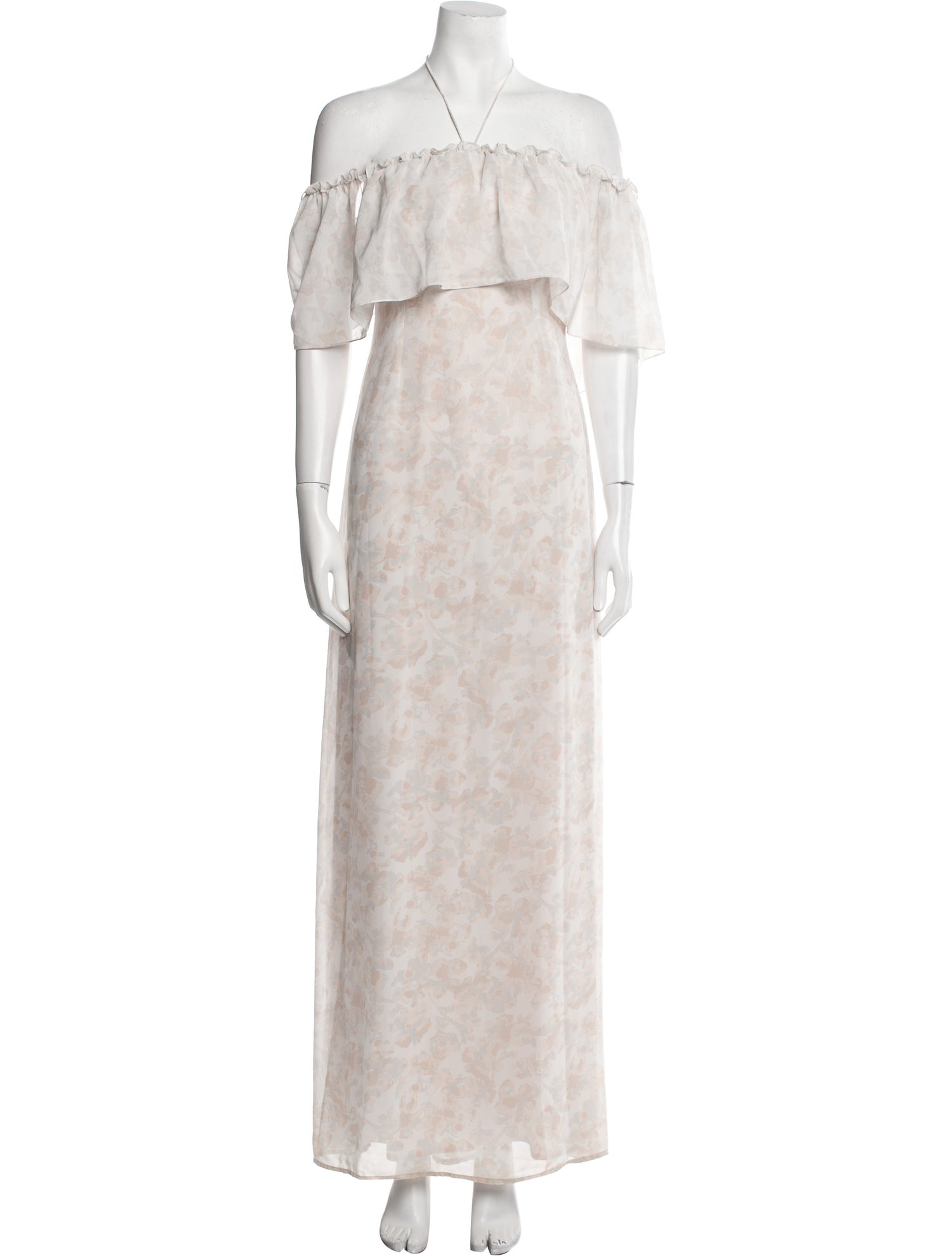 Nouvelle Amsale Floral Print Long Dress