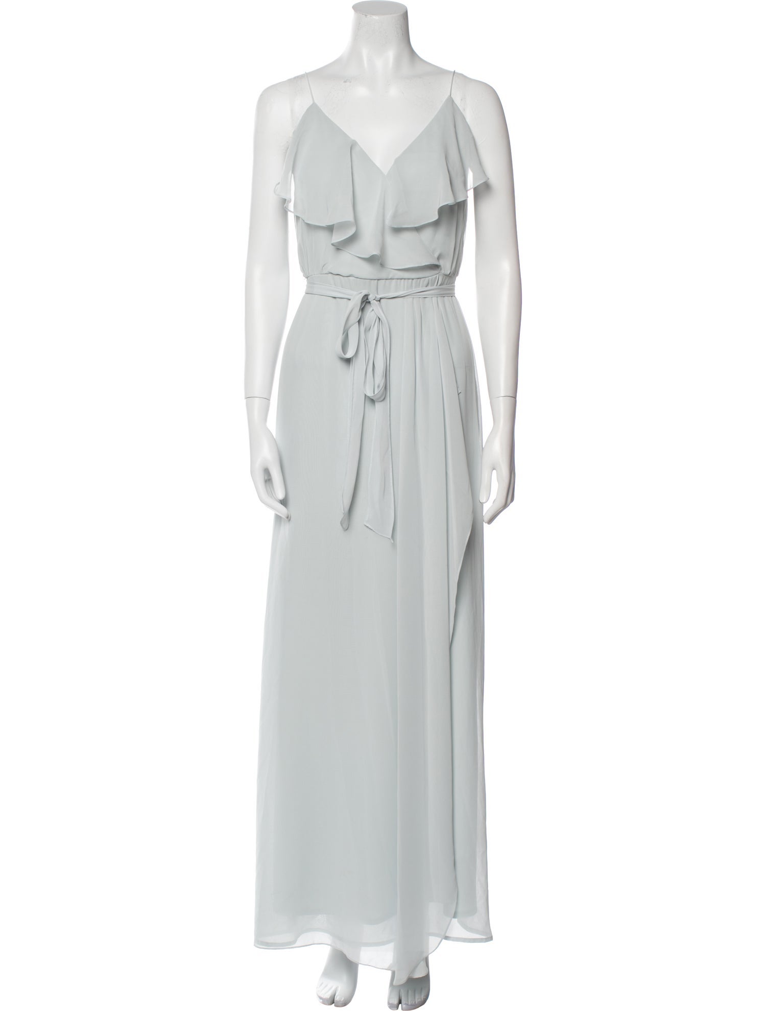 Nouvelle Amsale V-Neck Long Dress in Blue, Women's XS