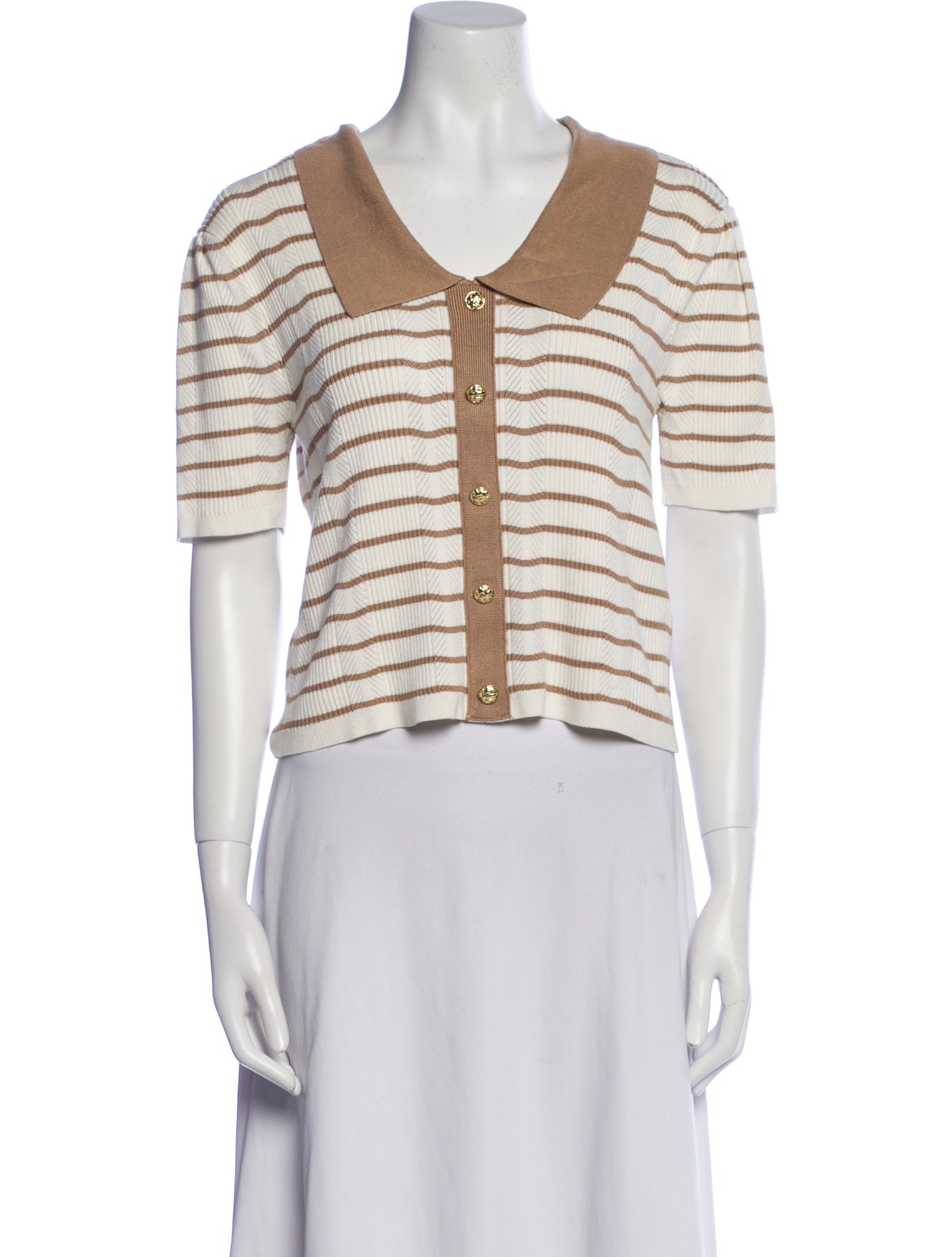 NVLT Striped V-Neck Crop Top