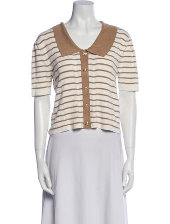 NVLT Striped V-Neck Crop Top