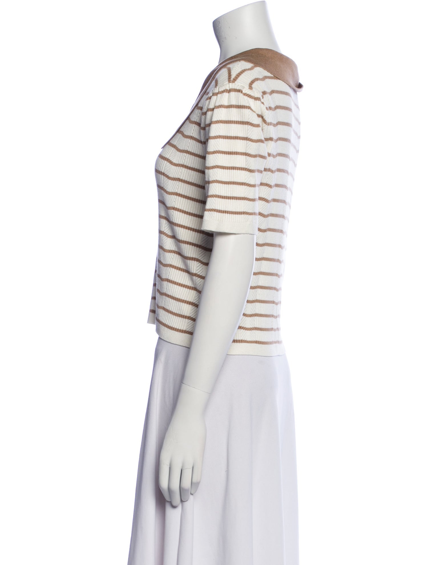 NVLT Striped V-Neck Crop Top