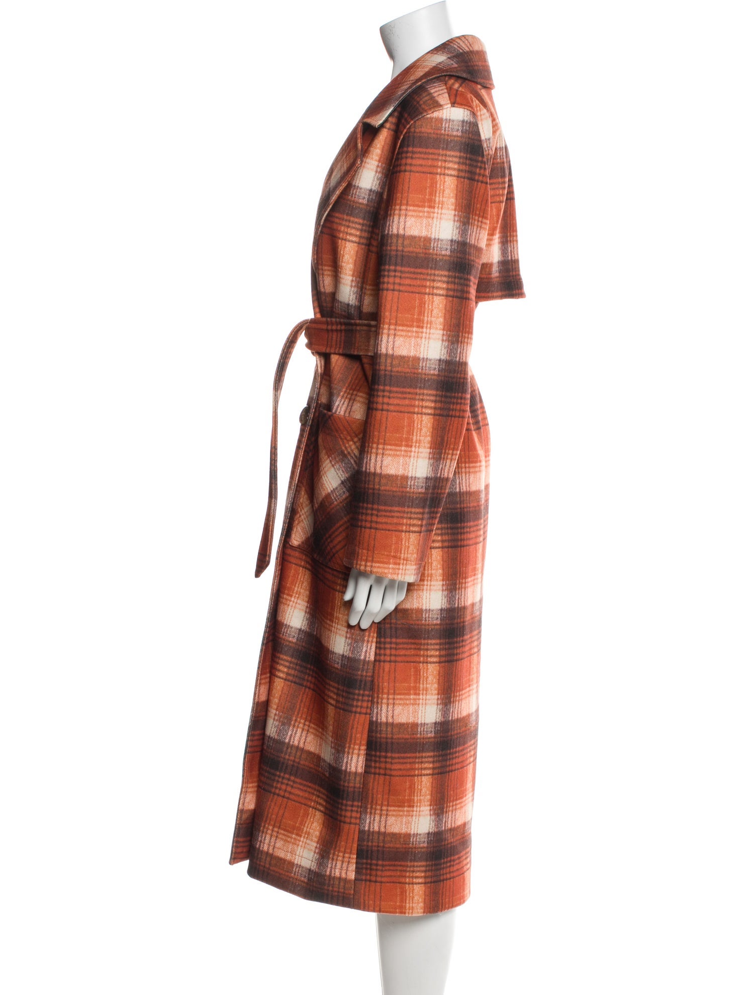 NVLT Plaid Print Trench Coat