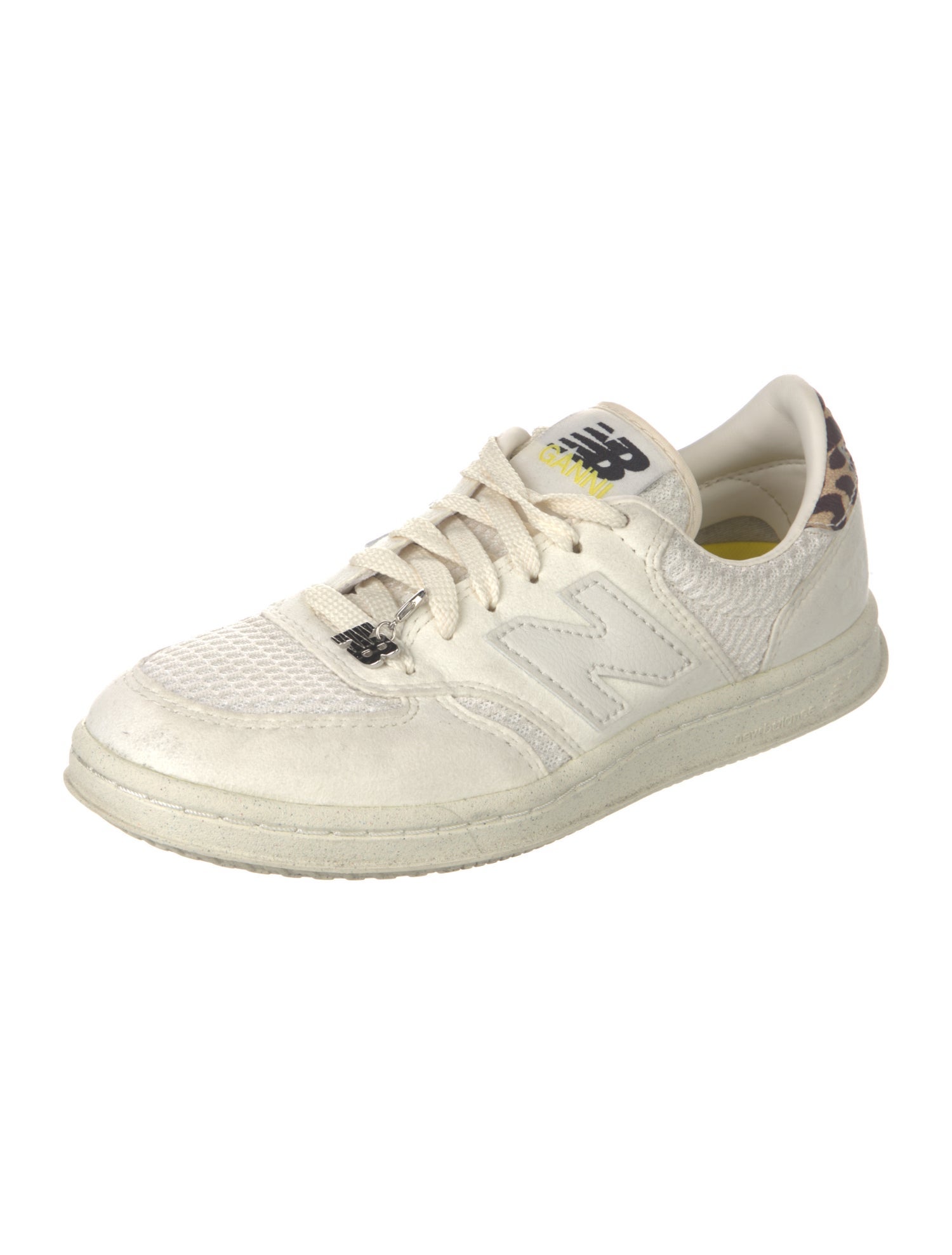 New Balance x Ganni Leather Mesh Accents Sneakers