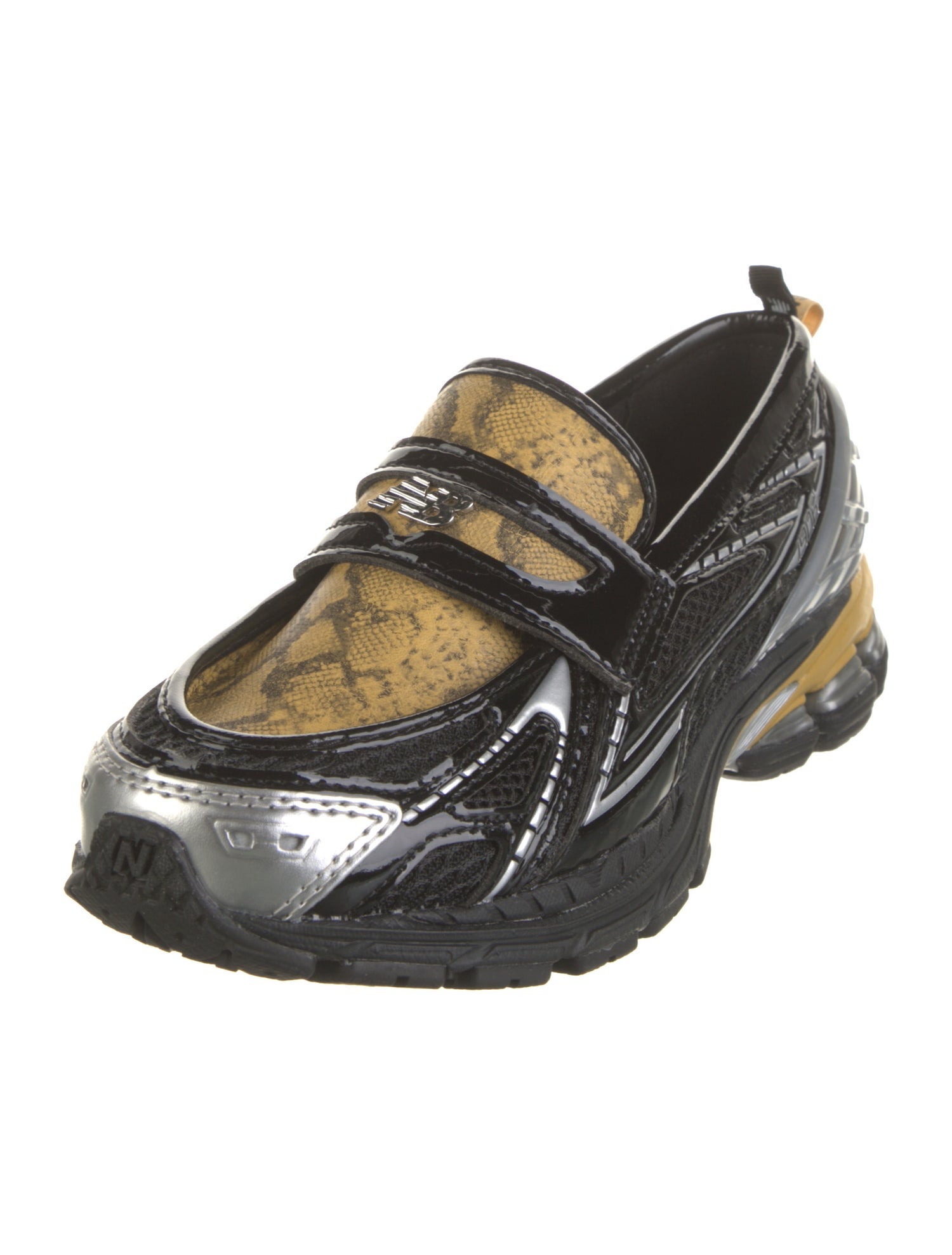 New Balance x Ganni Embossed Leather Colorblock Pattern Sneakers w/ Tags