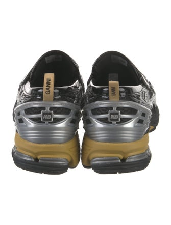 New Balance x Ganni Patent Leather Printed Athletic Sneakers