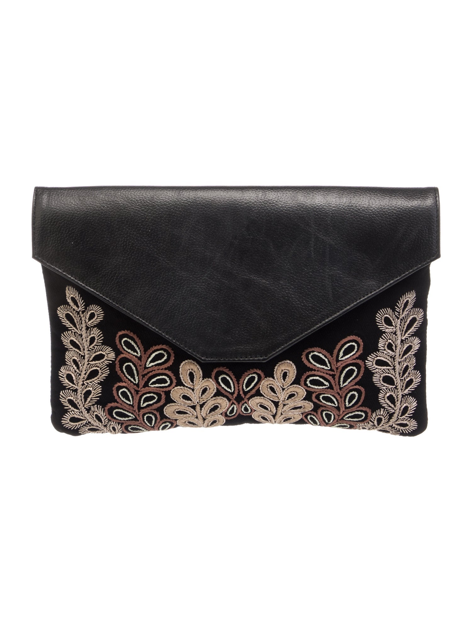 Megan Park Leather Clutch - Black Clutches, Handbags