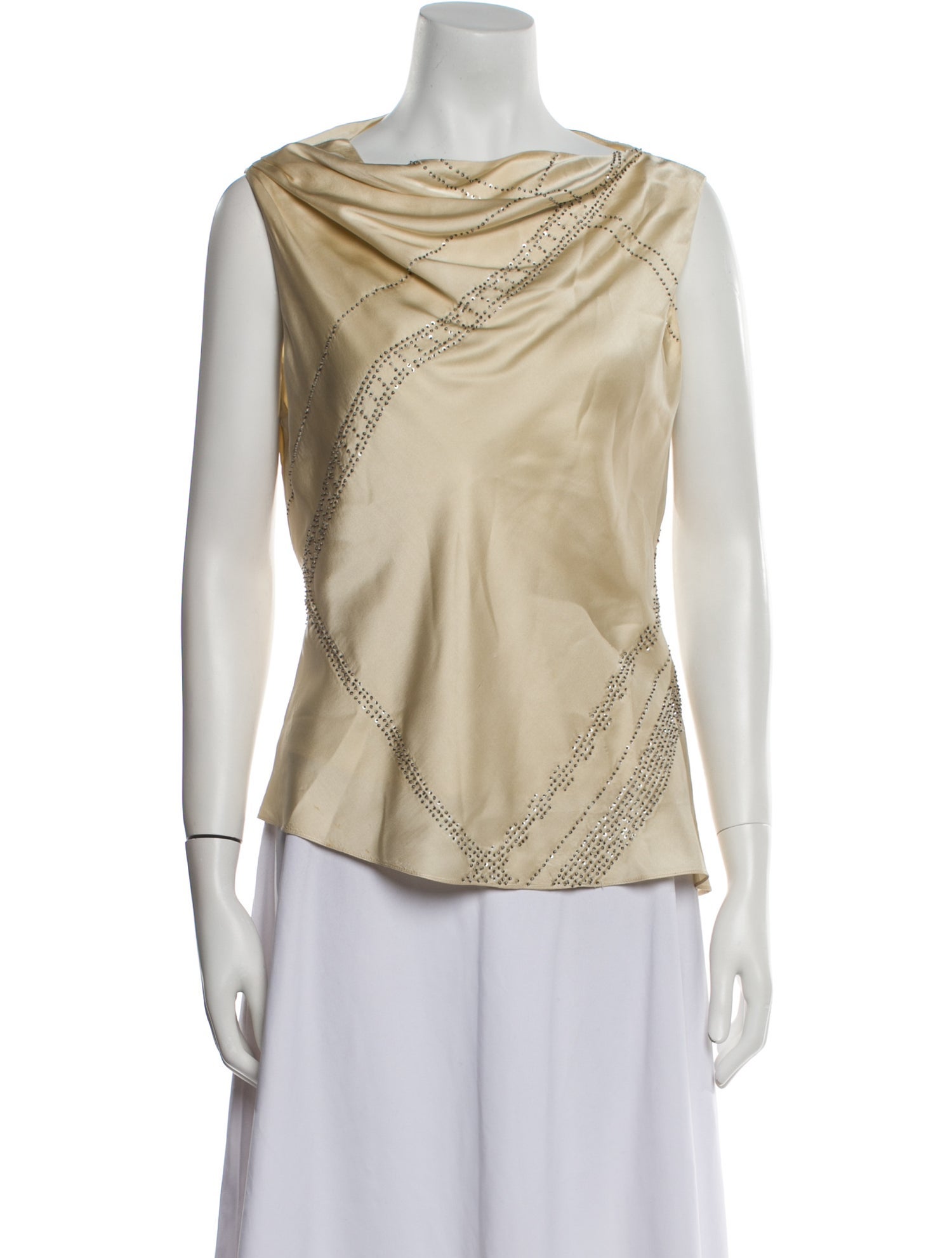 Megan Park Silk Cowl Neck Top
