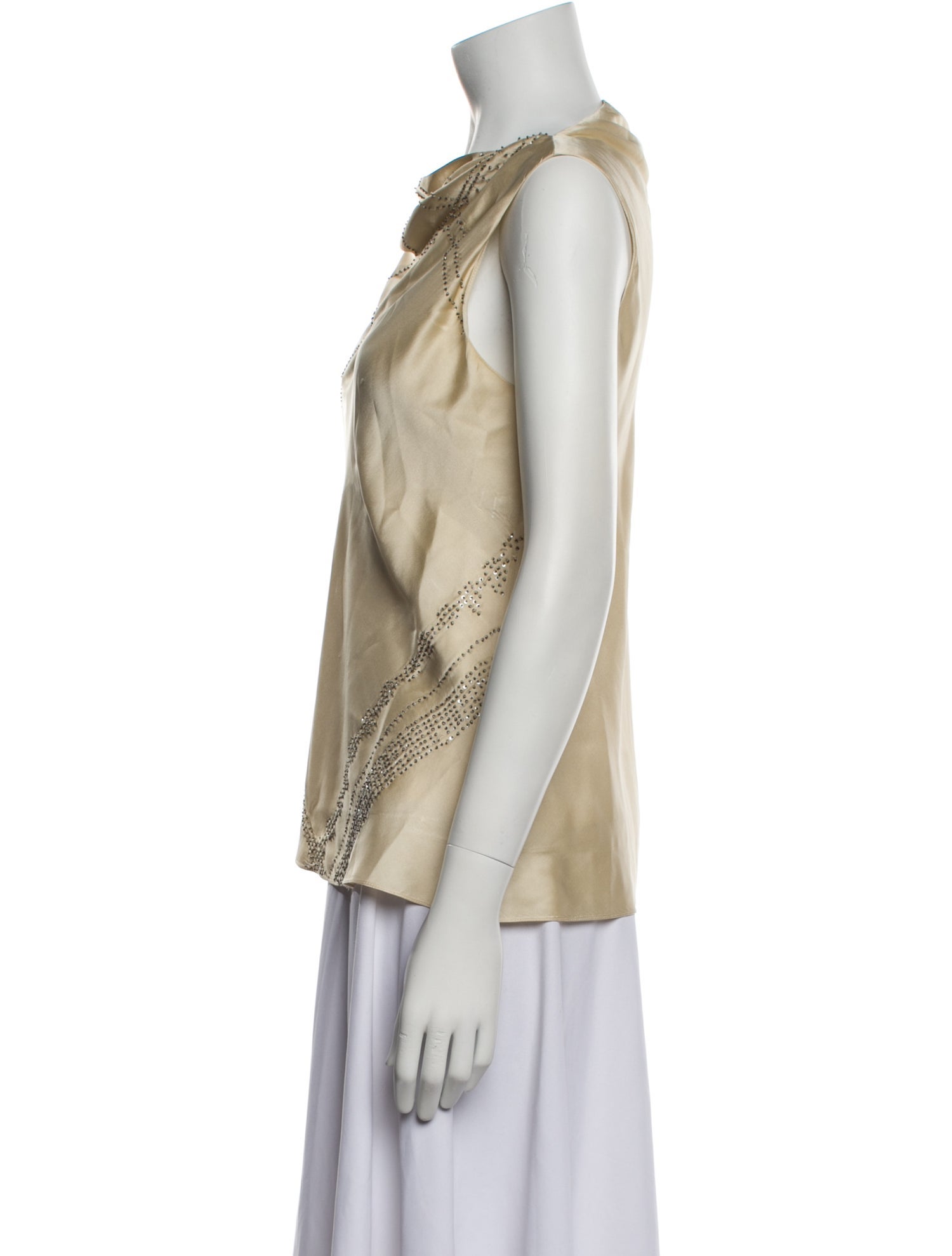Megan Park Silk Cowl Neck Top