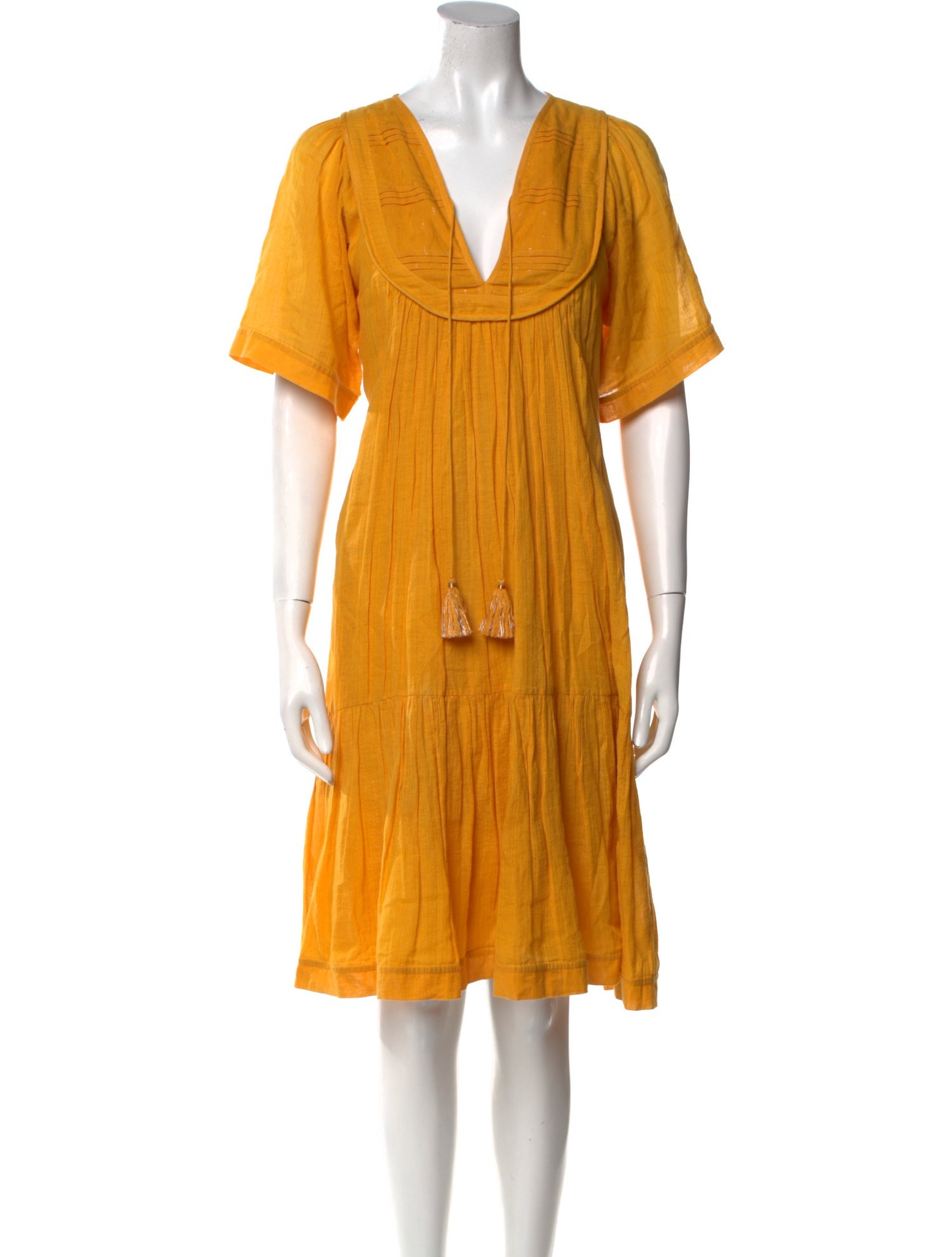 Megan Park V-Neck Midi Length Dress