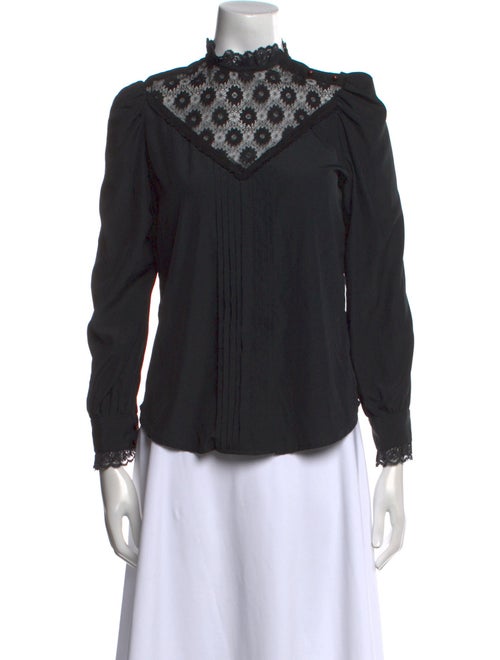 Oscar de la Renta Sport Mock Neck Three-Quarter Sleeve Blouse